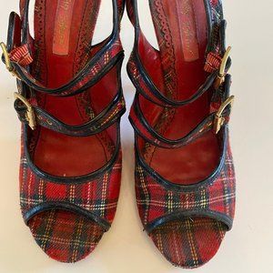 Red Plaid Betsy Johnson Heels
